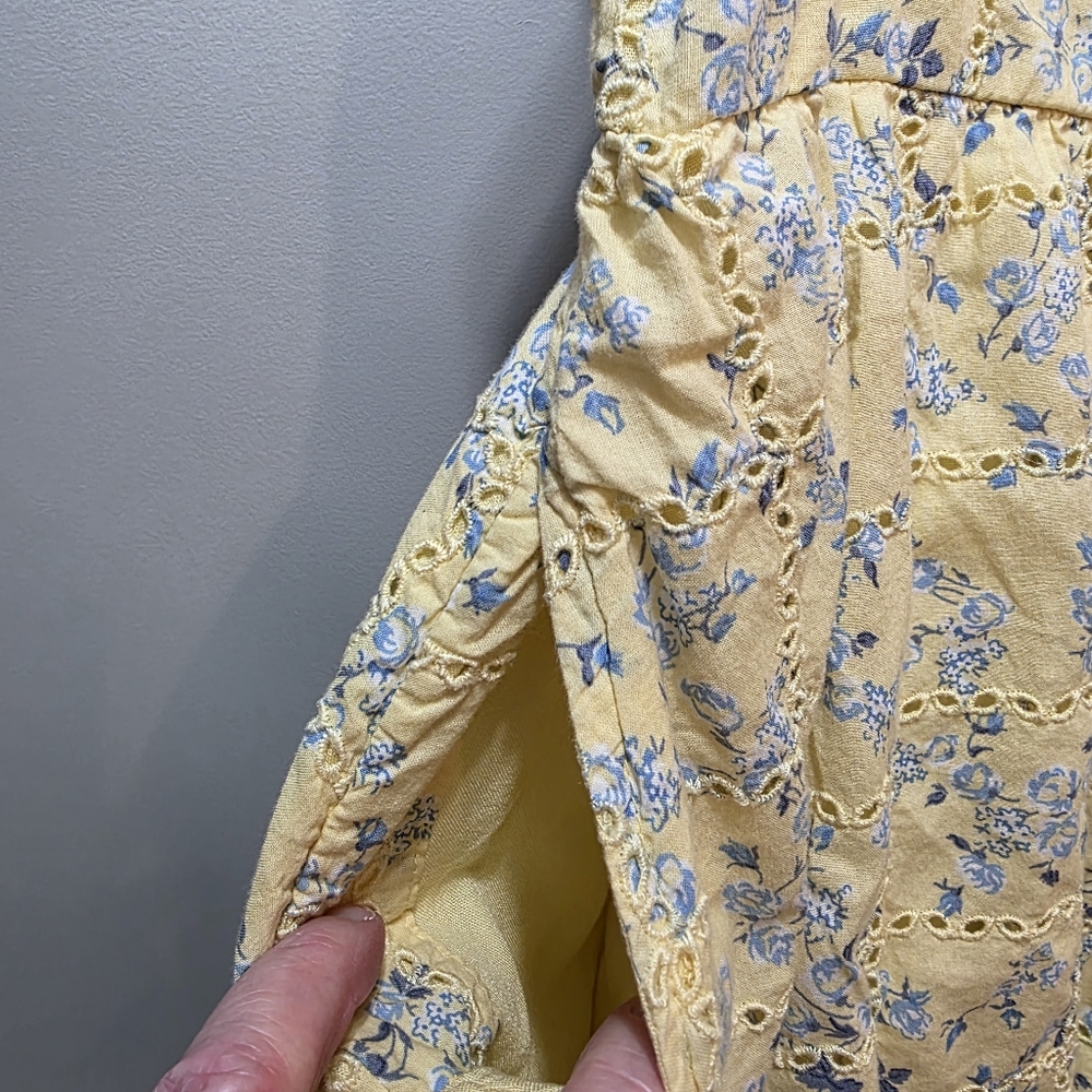 Abercrombie & Fitch Kids Ruffle Sleeve Dress Yellow & Blue Floral Size 13/14 - Picture 9 of 15
